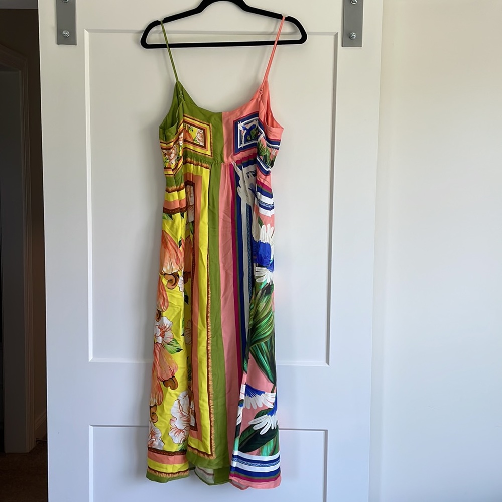 NWT - FARM Rio Double Scarves Pastel Midi Dress - Picture 8 of 11